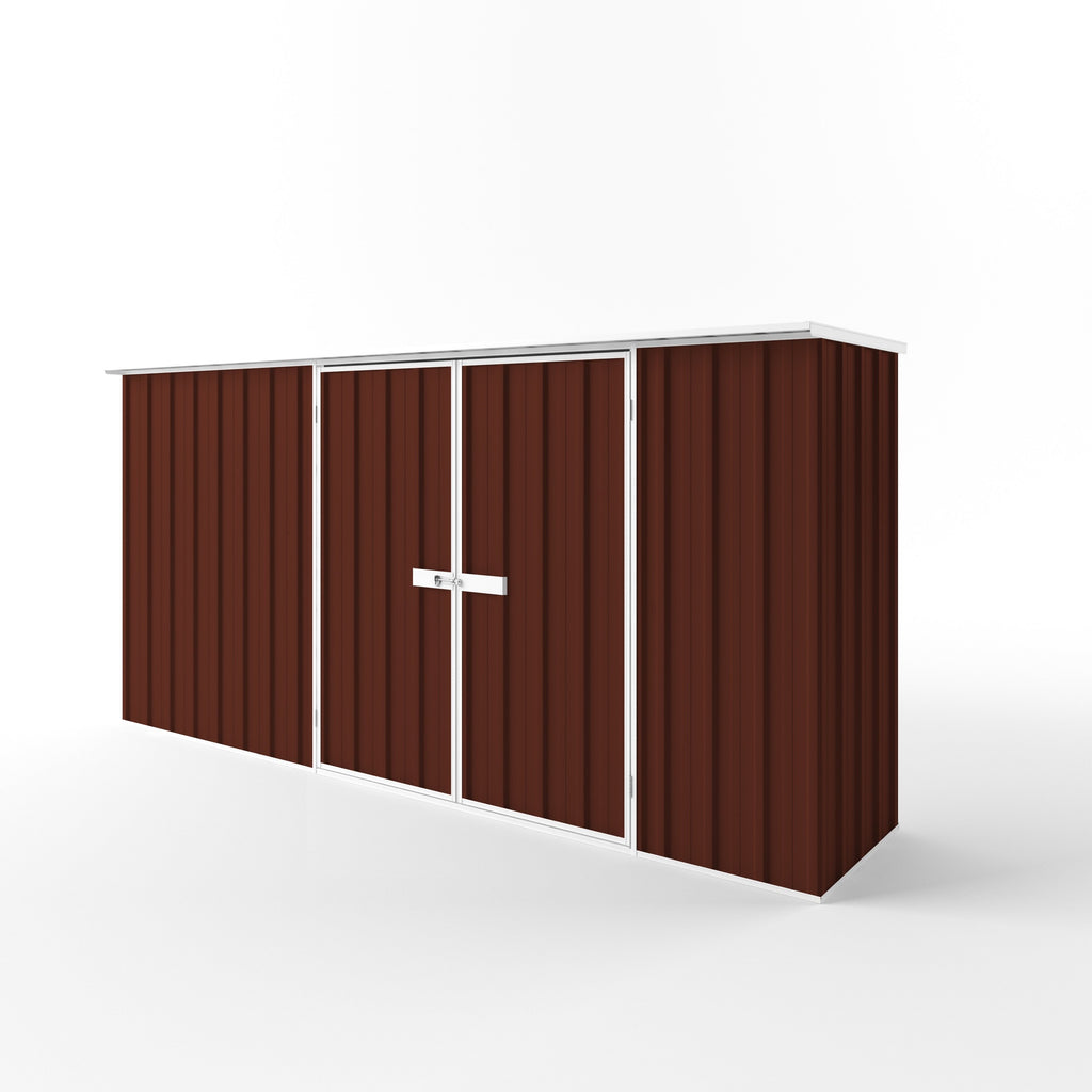Flat Roof Garden Shed 3.75m (w) x 0.78m (d)x 1.82m (h)  Heritage Red Colour