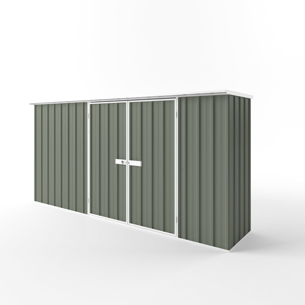Flat Roof Garden Shed 3.75m (w) x 0.78m (d) Standard - 1.82m Mist Green Colour