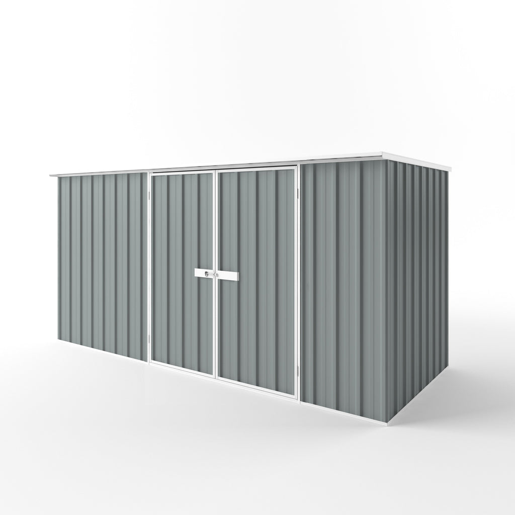 Flat Roof Garden Shed 3.75m (w) x 1.50m (d) Standard - 1.82m Armour Grey Colour