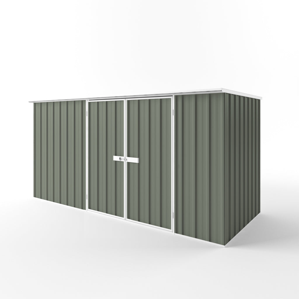 Flat Roof Garden Shed 3.75m (w) x 1.50m (d)x 1.82m (h)  Mist Green Colour