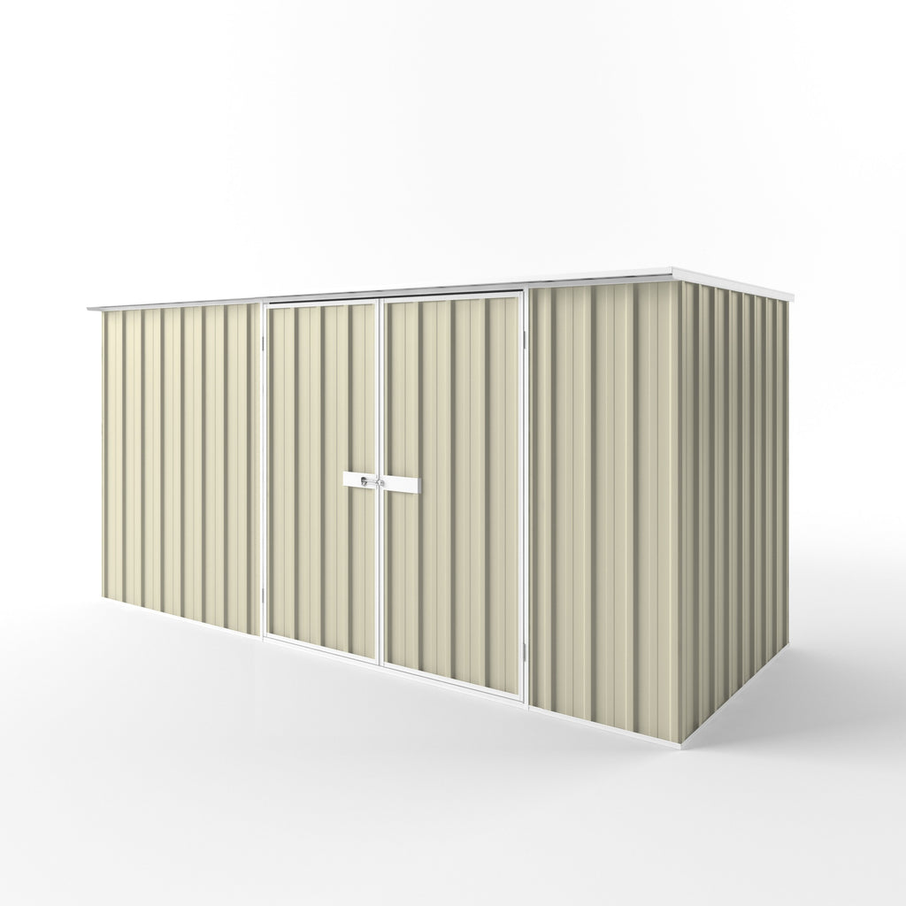 Flat Roof Garden Shed 3.75m (w) x 1.50m (d) Standard - 1.82m Smooth Cream Colour