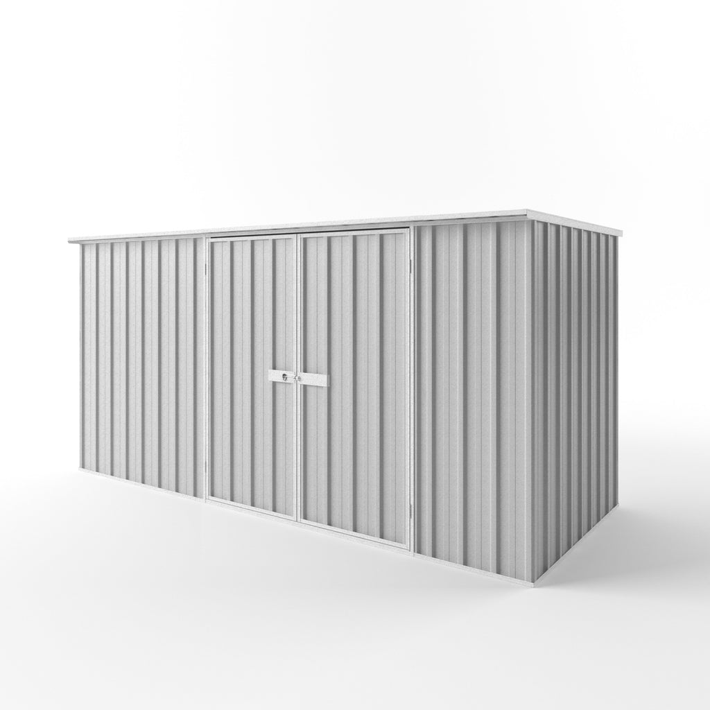 Flat Roof Garden Shed 3.75m (w) x 1.50m (d) Standard - 1.82m Zinc Colour