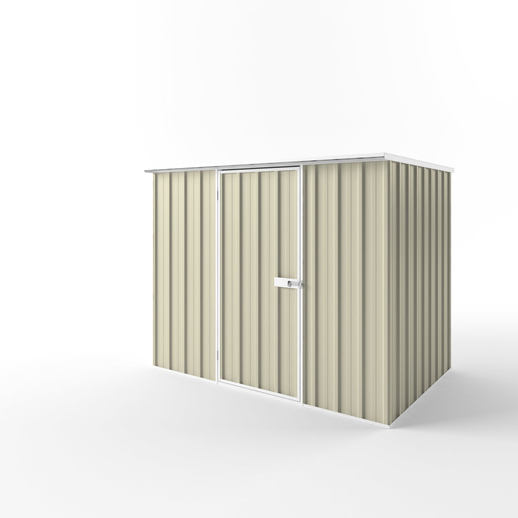 Flat Roof Garden Shed 2.25m (w) x 1.50m (d) Standard - 1.82m Smooth Cream Colour