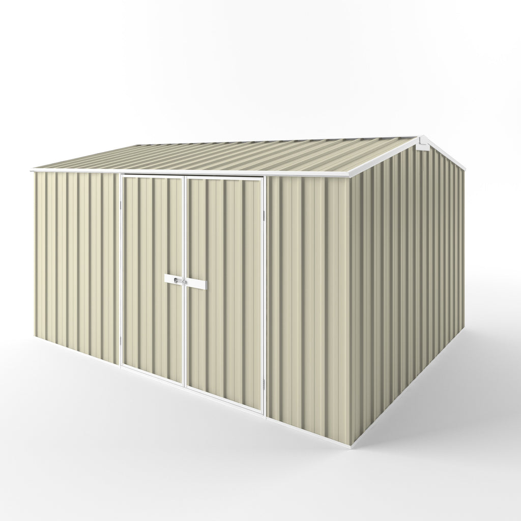 Gable Roof Garden Shed 3.75m (w) x 3.00m (d) Standard - 2.10m Smooth Cream Colour