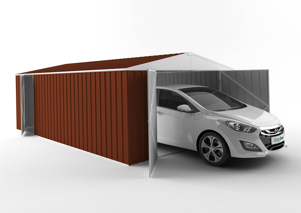 Garage Shed 6.00m (w) x 3.75m (d) Standard - 2.18m Tuscan Red Colour
