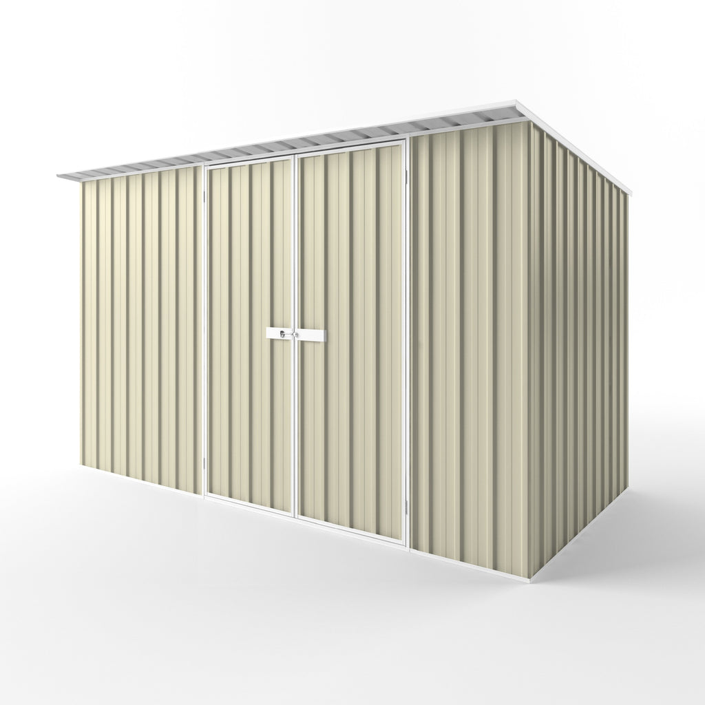 Skillion Roof Garden Shed 3.75m (w) x 1.90m (d) Standard - 2.10m Smooth Cream Colour