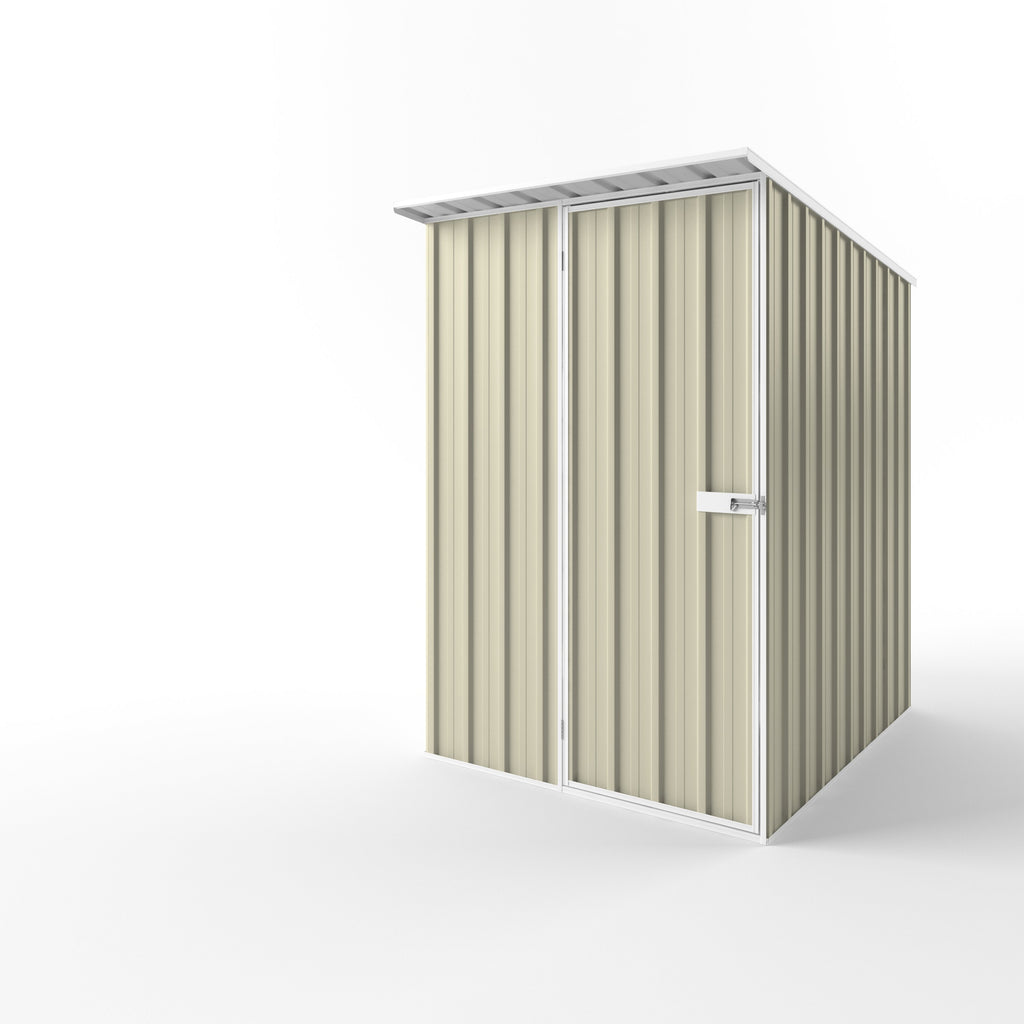 Skillion Roof Garden Shed 1.50m (w) x 1.90m (d)x 2.10m (h)  Smooth Cream Colour