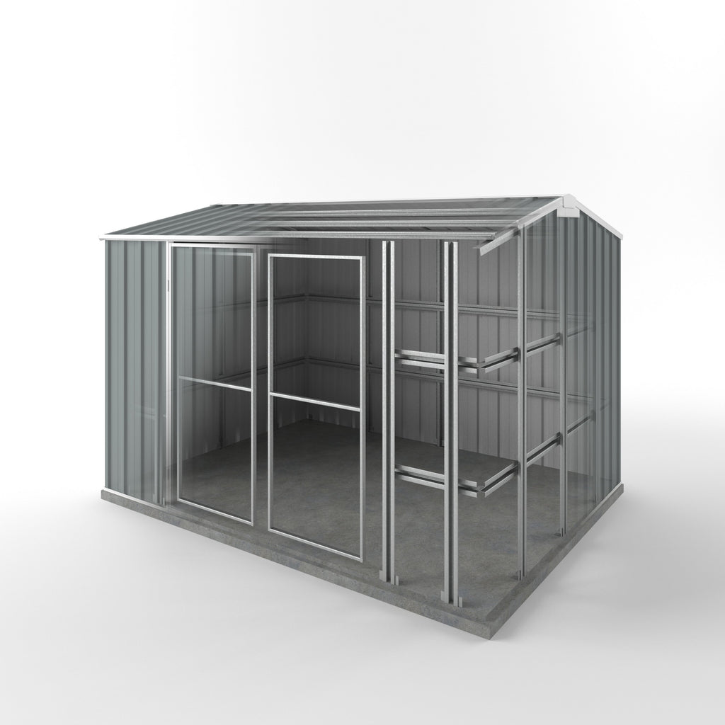Storm Shed 3.00m (w) x 2.25m (d) Standard - 2.05m Armour Grey Colour