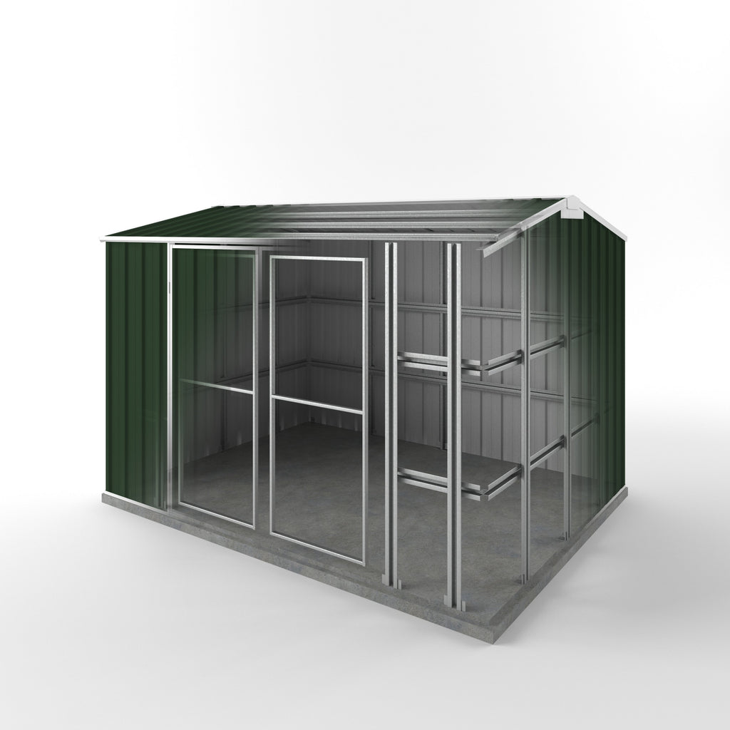 Storm Shed 3.00m (w) x 2.25m (d) Standard - 2.05m Caulfield Green Colour