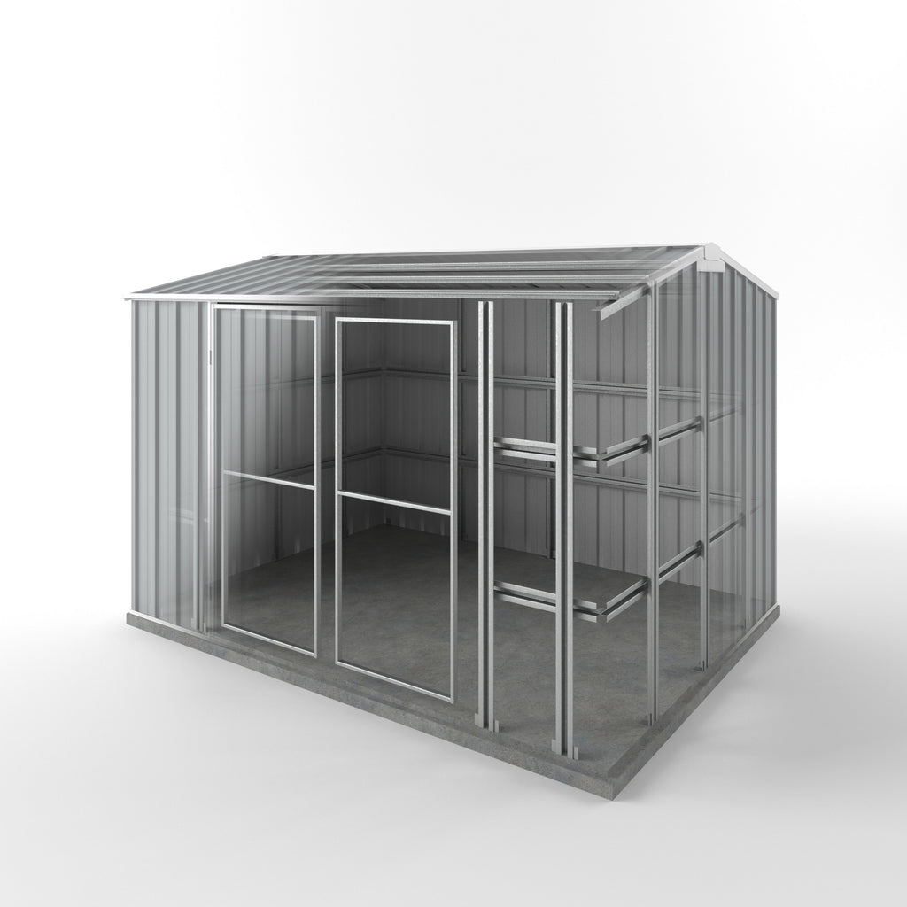 Storm Shed 3.00m (w) x 2.25m (d)x 2.05m (h)  Gull Grey Colour