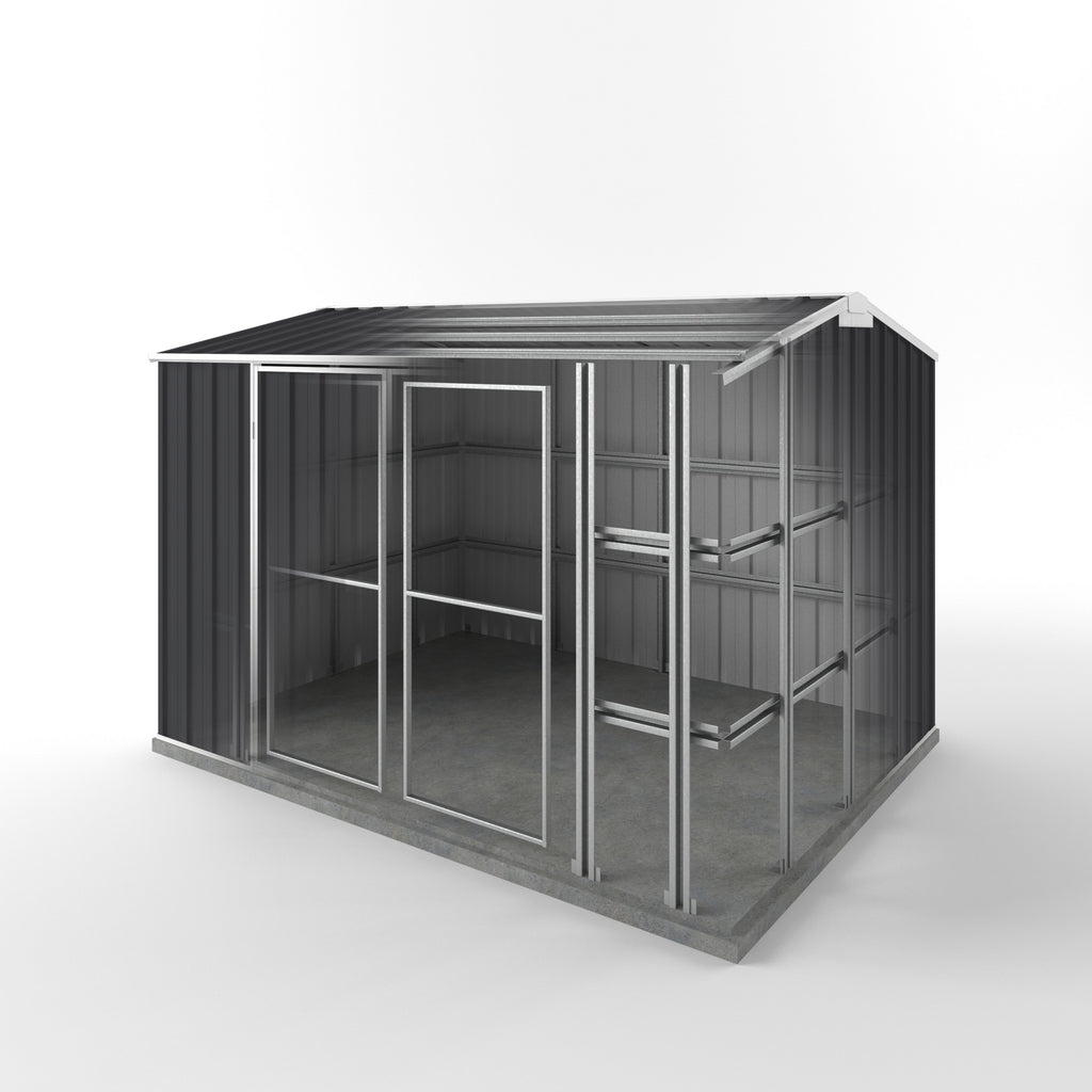 Storm Shed 3.00m (w) x 2.25m (d) Standard - 2.05m Iron Grey Colour