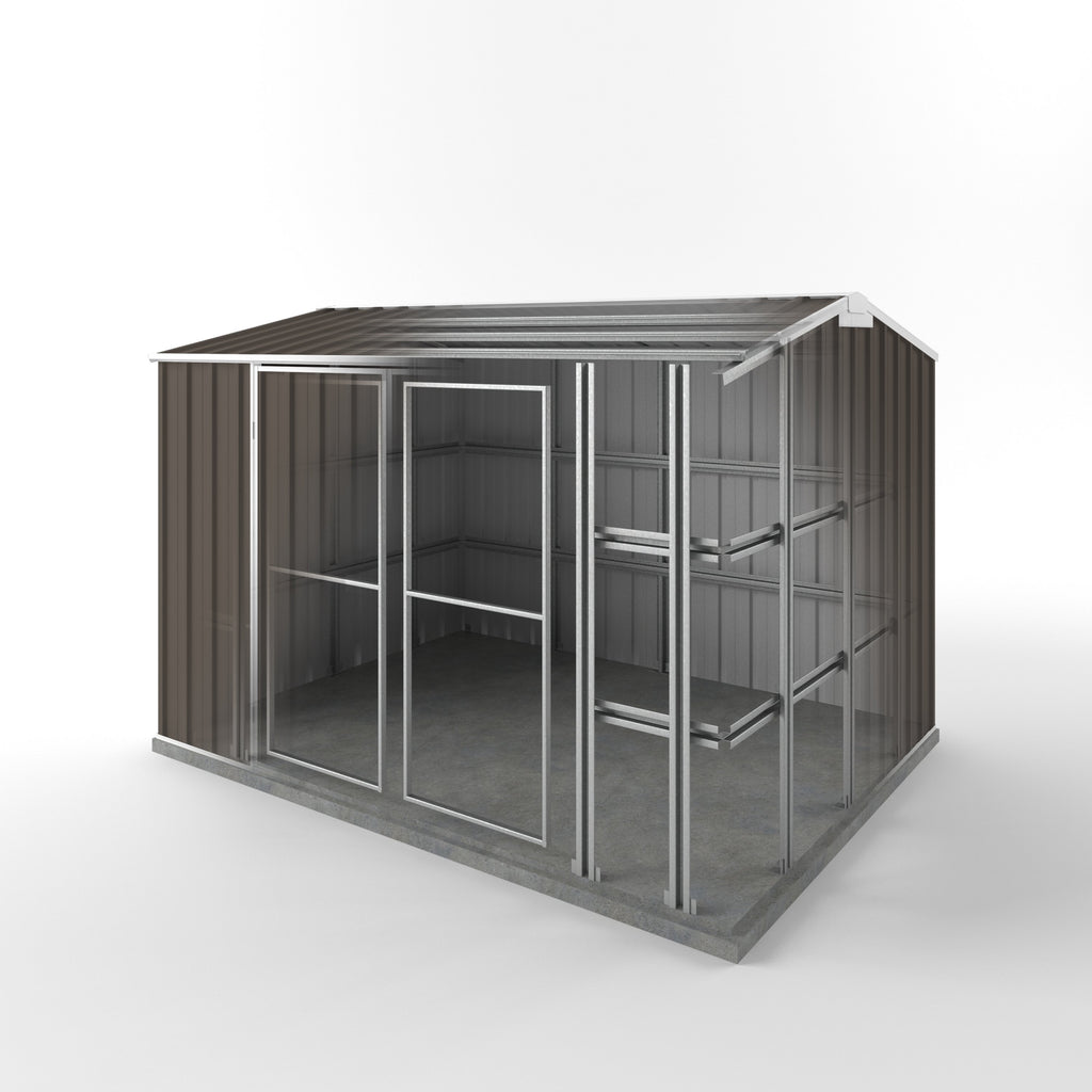 Storm Shed 3.00m (w) x 2.25m (d)x 2.05m (h)  Jasmin Brown Colour