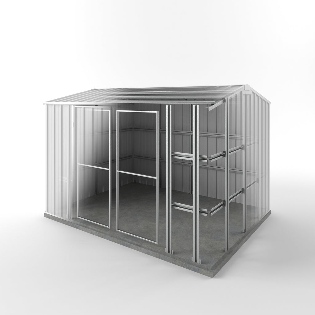 Storm Shed 3.00m (w) x 2.25m (d) Standard - 2.05m Off White Colour