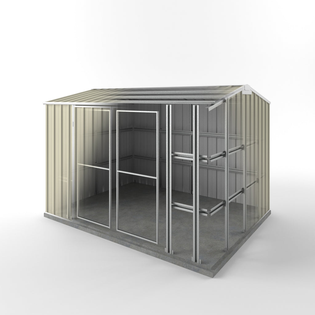 Storm Shed 3.00m (w) x 2.25m (d) Standard - 2.05m Smooth Cream Colour