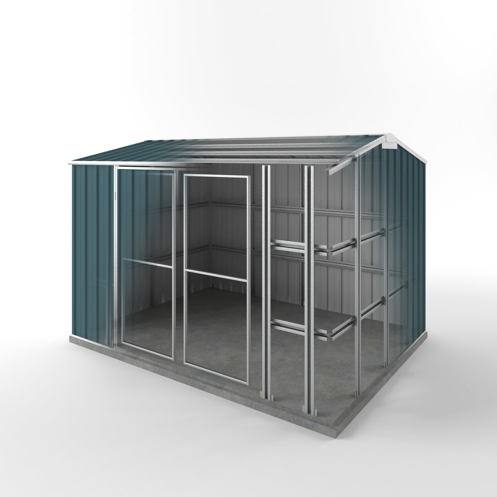 Storm Shed 3.00m (w) x 2.25m (d) Standard - 2.05m Torres Blue Colour