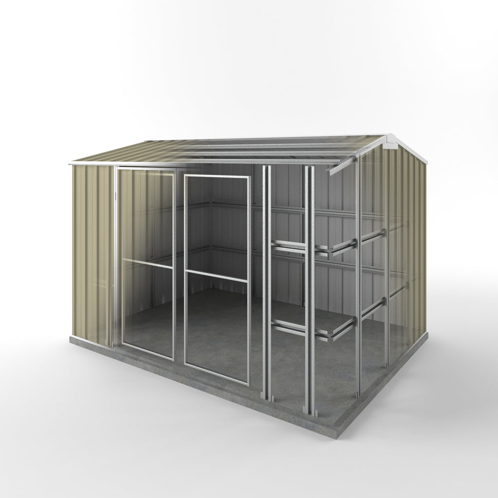 Storm Shed 3.00m (w) x 2.25m (d) Standard - 2.05m Wheat Colour