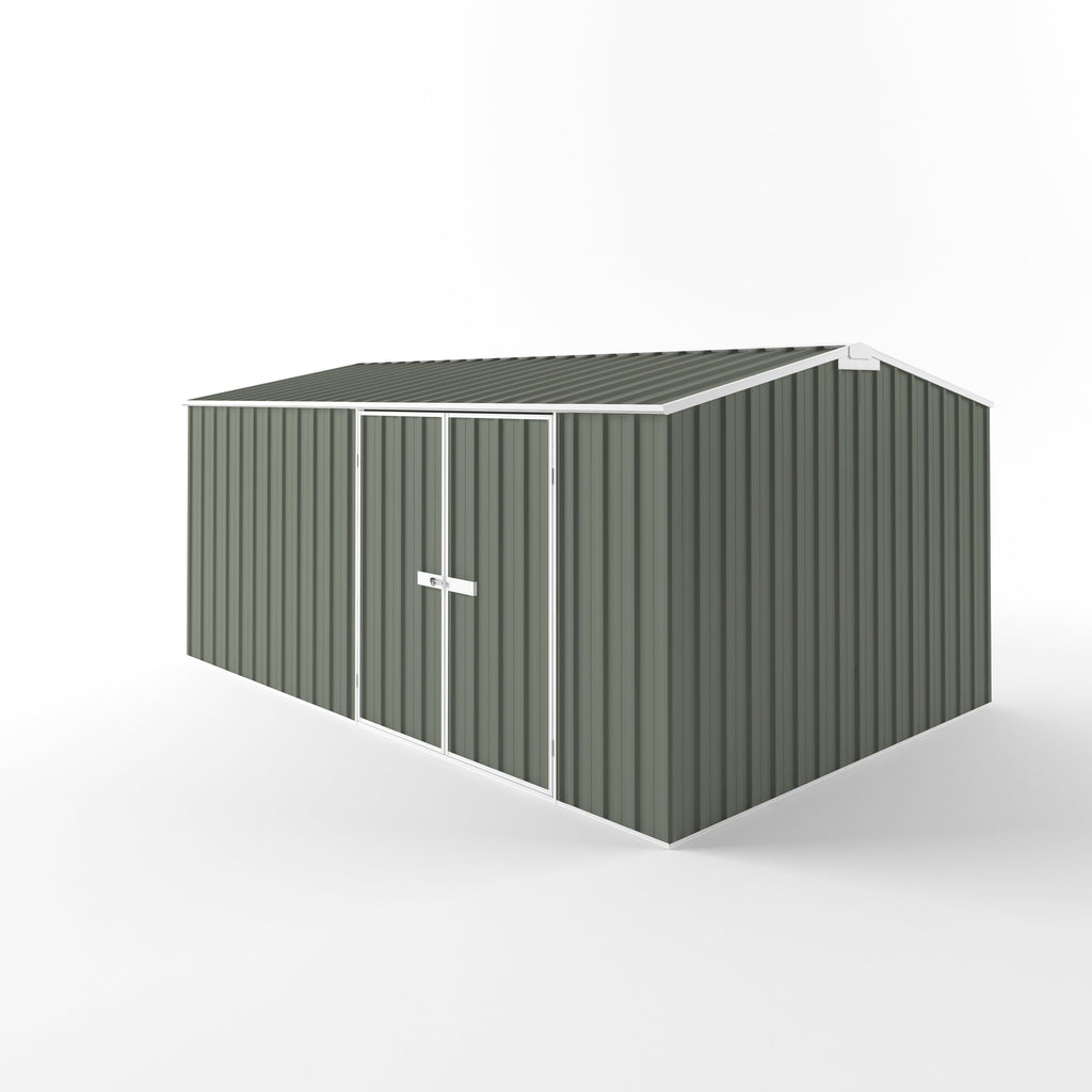 Truss Roof Garden Shed 4.50m (w) x 3.00m (d) Standard - 2.10m Mist Green Colour