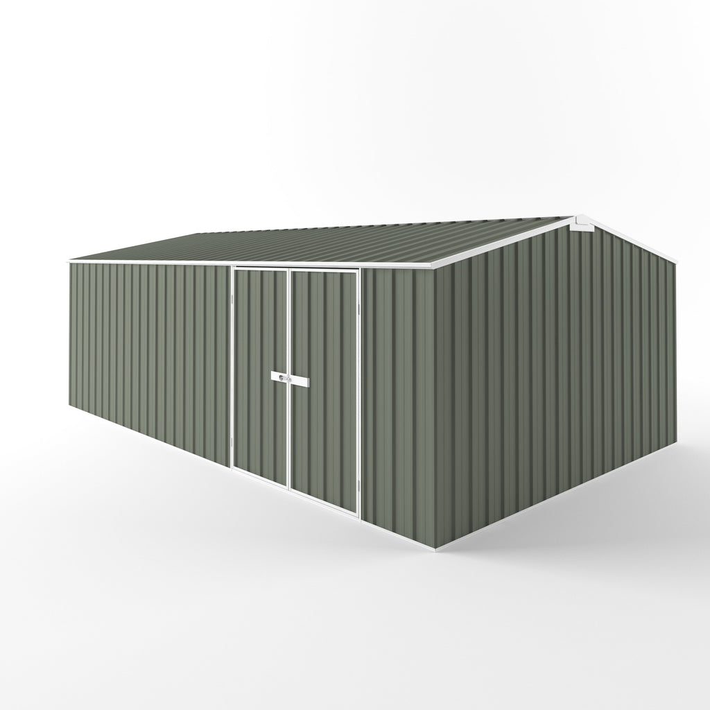 Truss Roof Garden Shed 6.00m (w) x 3.75m (d) Standard - 2.18m Mist Green Colour