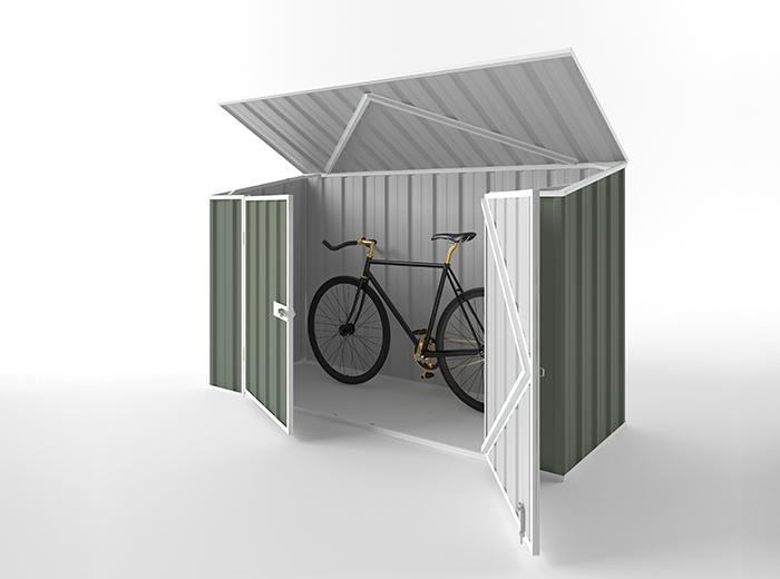 Garden Bike Shed 2.25m (w) x 0.78m (d) Standard - 1.34m Mist Green Colour