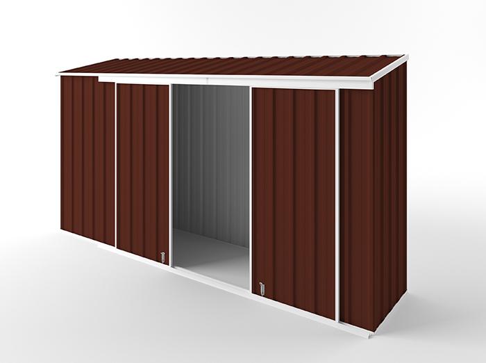 Narrow Slider Garden Shed 3.75m (w) x 0.78m (d) Standard - 1.95m Heritage Red Colour