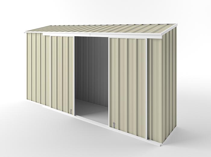 Narrow Slider Garden Shed 3.75m (w) x 0.78m (d) Standard - 1.95m Smooth Cream Colour