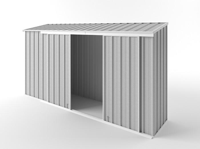 Narrow Slider Garden Shed 3.75m (w) x 0.78m (d) Standard - 1.95m Zinc Colour
