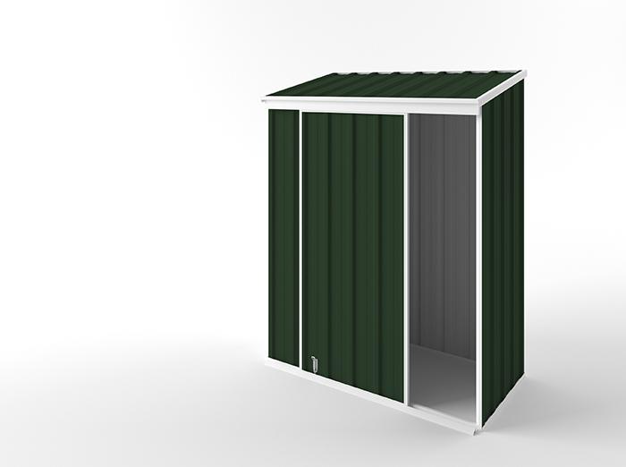 Narrow Slider Garden Shed 1.50m (w) x 0.78m (d)x 1.95m (h)  Caulfield Green Colour