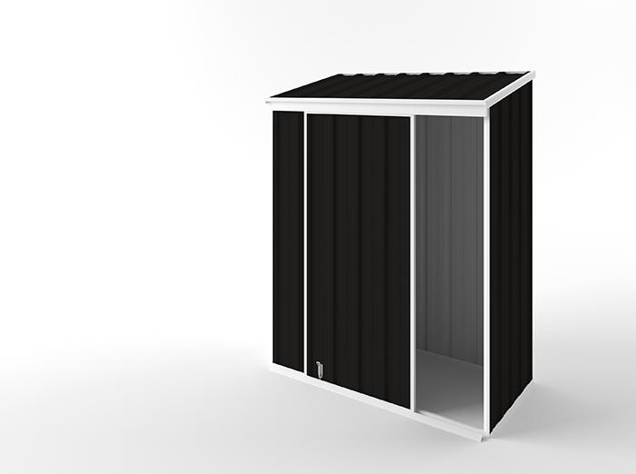 Narrow Slider Garden Shed 1.50m (w) x 0.78m (d) Standard - 1.95m Ebony Colour