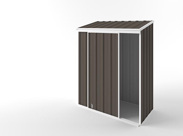 Narrow Slider Garden Shed 1.50m (w) x 0.78m (d) Standard - 1.95m Jasmin Brown Colour