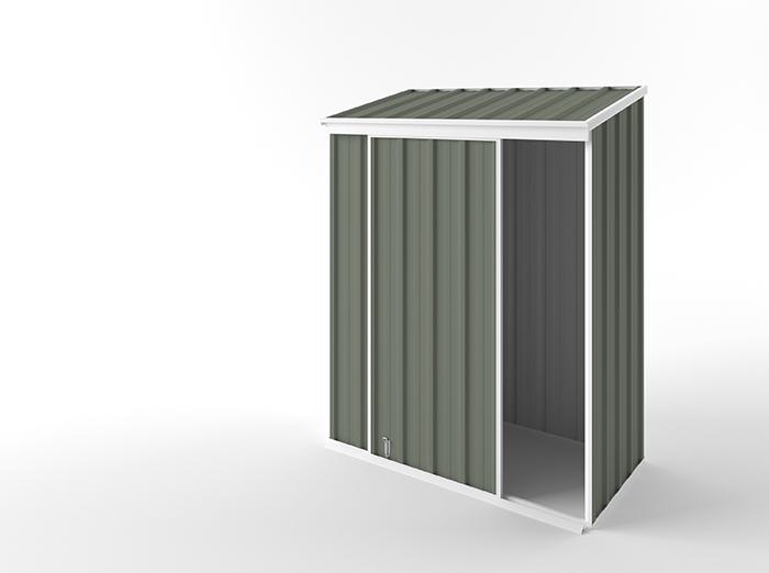 Narrow Slider Garden Shed 1.50m (w) x 0.78m (d) Standard - 1.95m Mist Green Colour