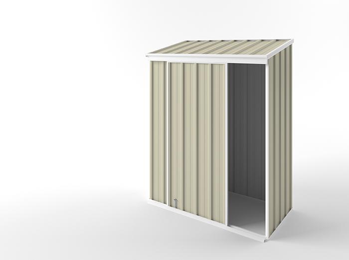 Narrow Slider Garden Shed 1.50m (w) x 0.78m (d) Standard - 1.95m Smooth Cream Colour