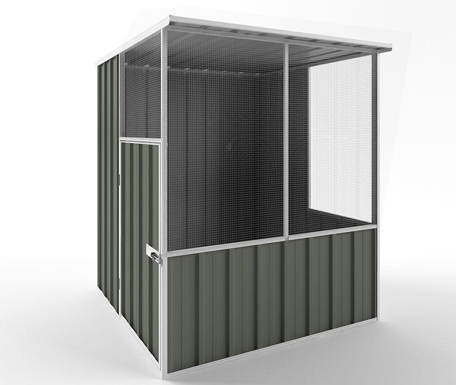Aviary Pet House 1.50m (w) x 1.50m (d)x 1.82m (h)  Mist Green Colour