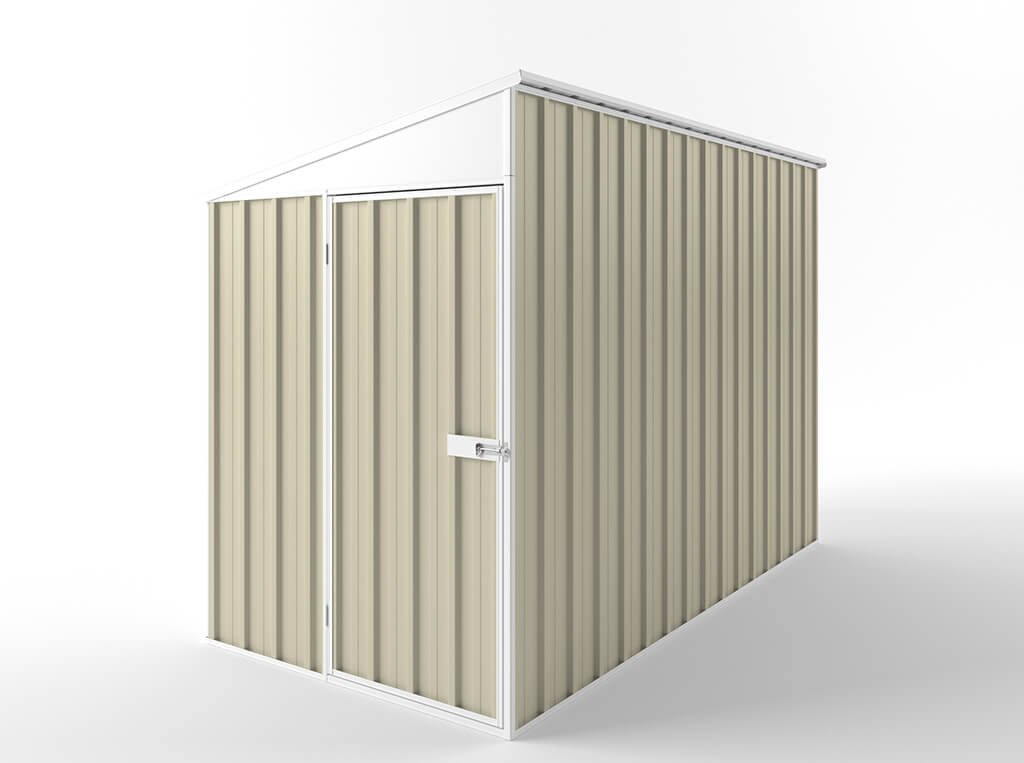 Skillion Roof Garden Shed 1.50m (w) x 3.00m (d)x 2.10m (h)  Smooth Cream Colour