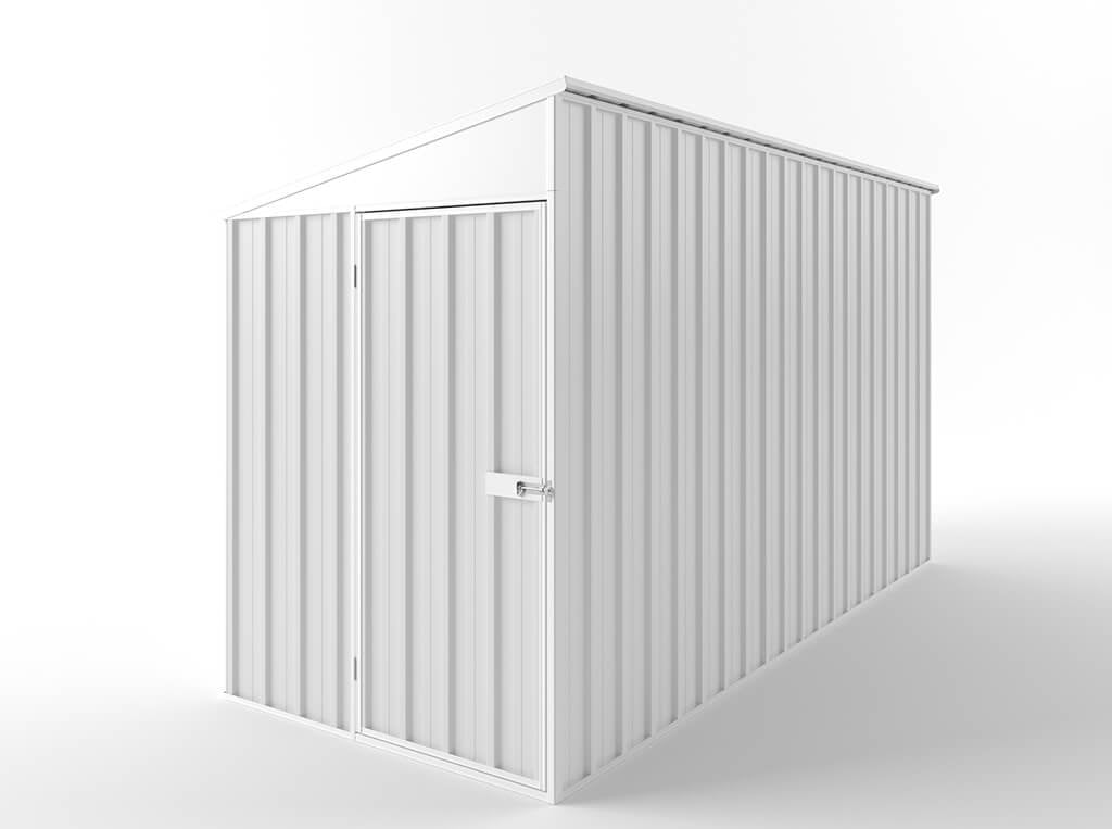Skillion Roof Garden Shed 1.50m (w) x 3.75m (d)x 2.10m (h)  Off White Colour