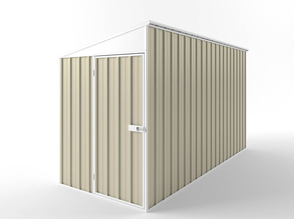 Skillion Roof Garden Shed 1.50m (w) x 3.75m (d) Standard - 2.10m Smooth Cream Colour