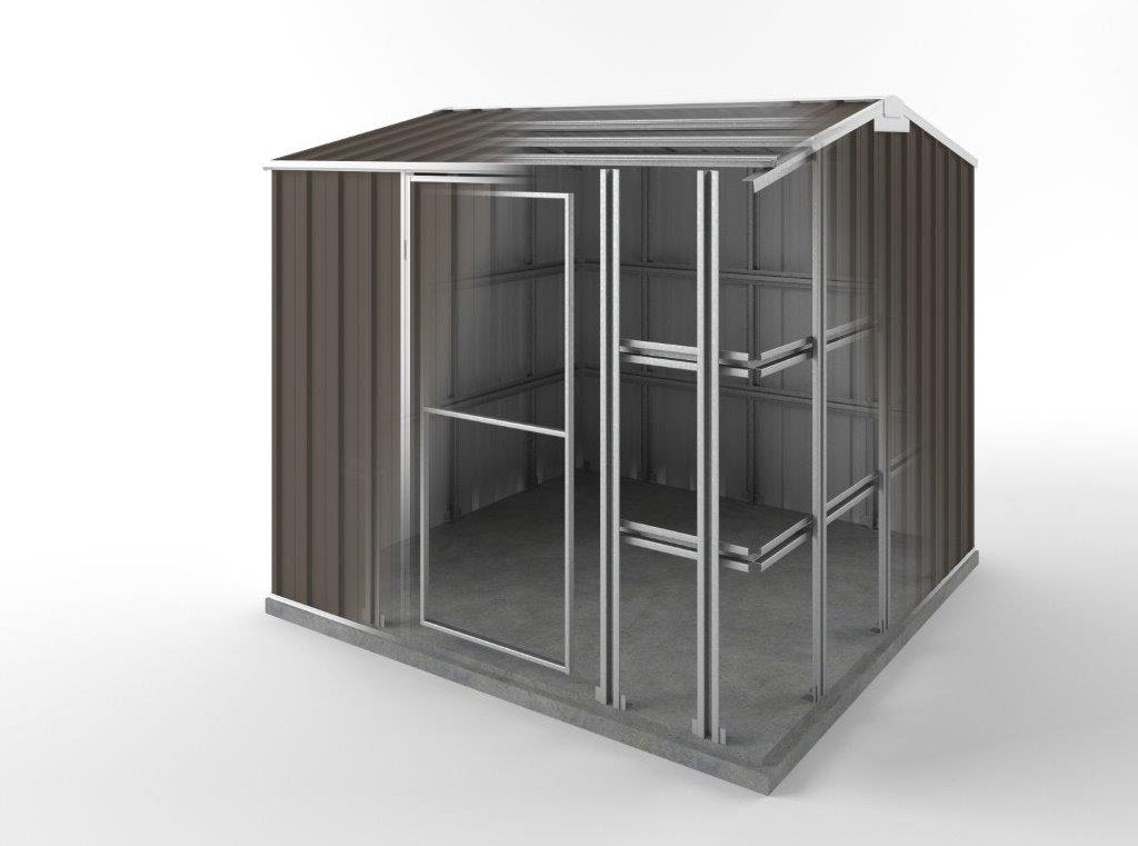 Storm Shed 2.25m (w) x 2.25m (d) Standard - 2.05m Jasmin Brown Colour