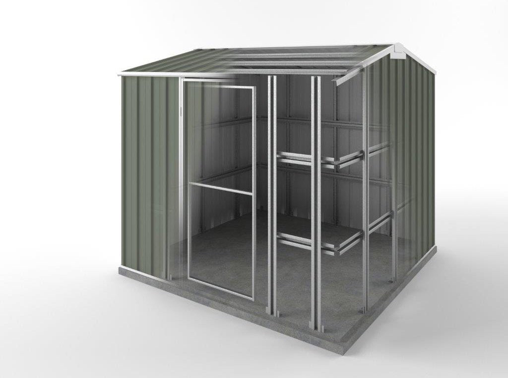Storm Shed 2.25m (w) x 2.25m (d)x 2.05m (h)  Mist Green Colour