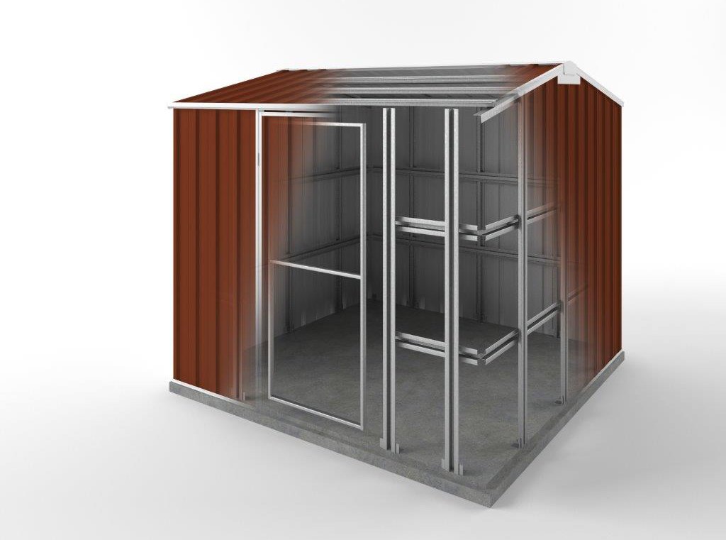 Storm Shed 2.25m (w) x 2.25m (d) Standard - 2.05m Tuscan Red Colour