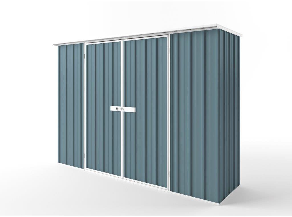 Flat Roof Garden Shed 3.00m (w) x 0.78m (d)x 2.12m (h)  Blue Horizon Colour