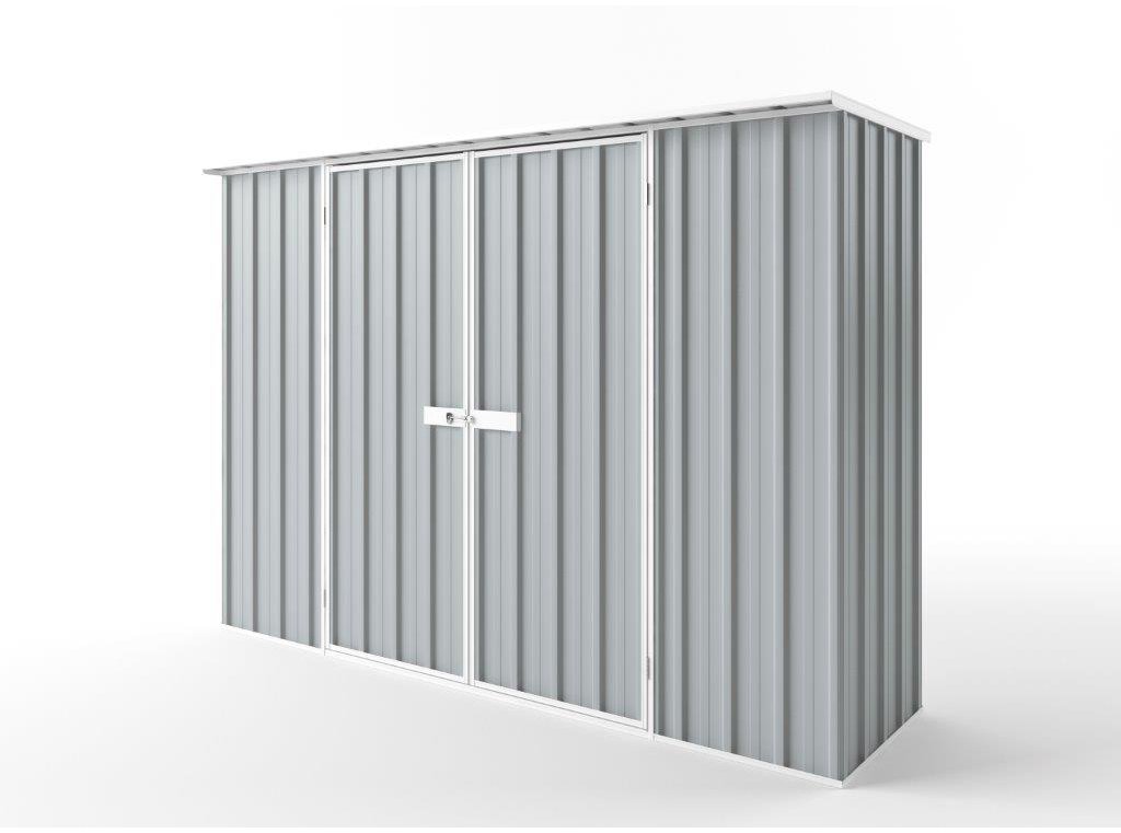 Flat Roof Garden Shed 3.00m (w) x 0.78m (d)x 2.12m (h)  Gull Grey Colour