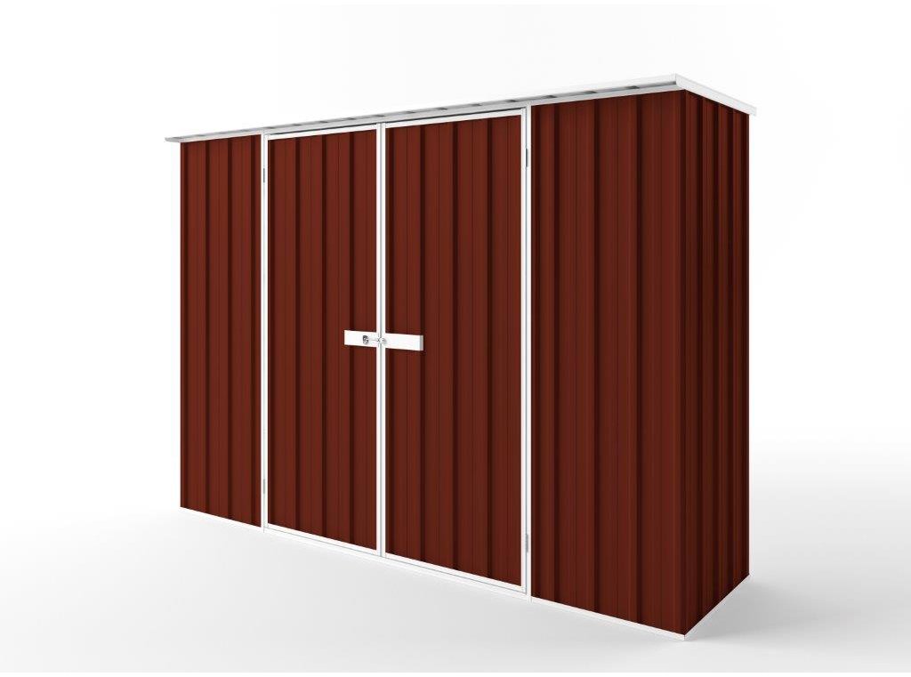 Flat Roof Garden Shed 3.00m (w) x 0.78m (d)x 2.12m (h)  Heritage Red Colour