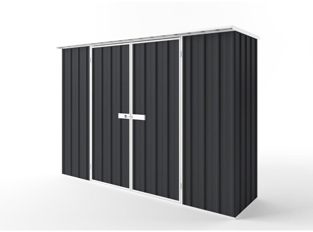Flat Roof Garden Shed 3.00m (w) x 0.78m (d)x 2.12m (h)  Iron Grey Colour