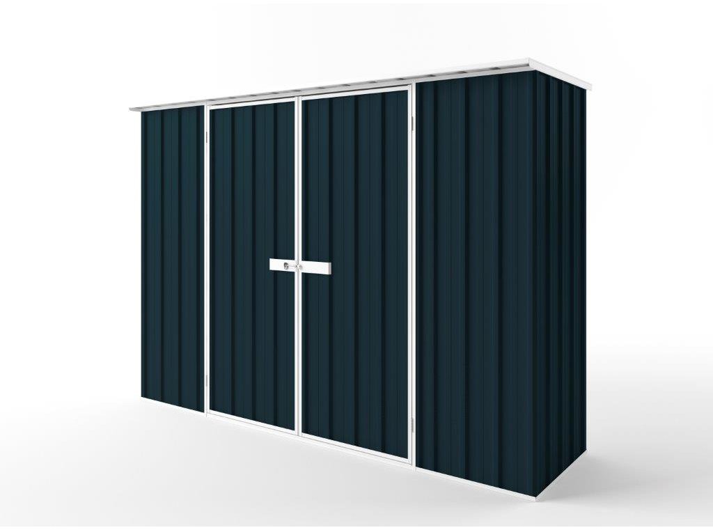 Flat Roof Garden Shed 3.00m (w) x 0.78m (d) Tall - 2.12m Mountain Blue Colour