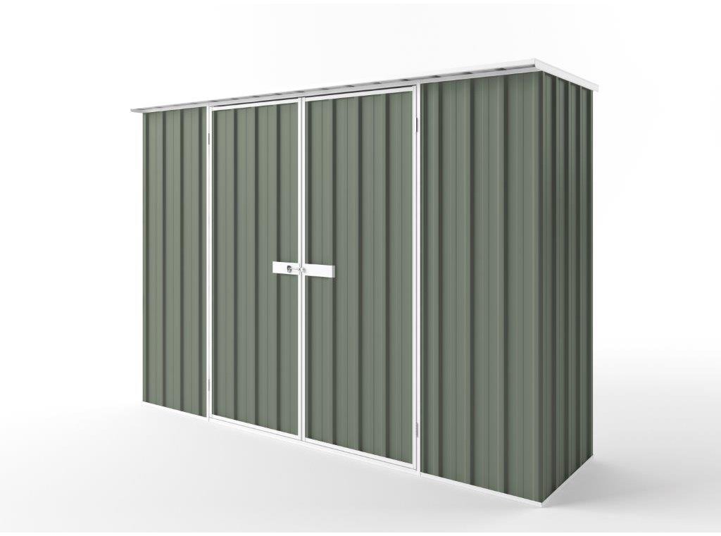 Flat Roof Garden Shed 3.00m (w) x 0.78m (d) Tall - 2.12m Mist Green Colour