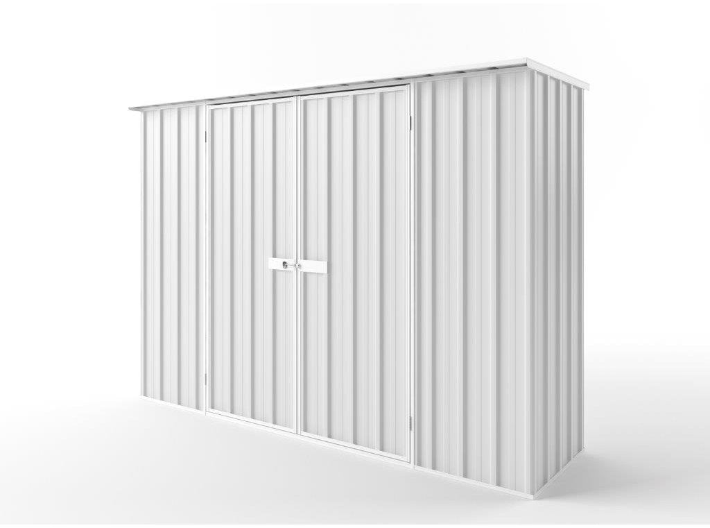 Flat Roof Garden Shed 3.00m (w) x 0.78m (d) Tall - 2.12m Off White Colour