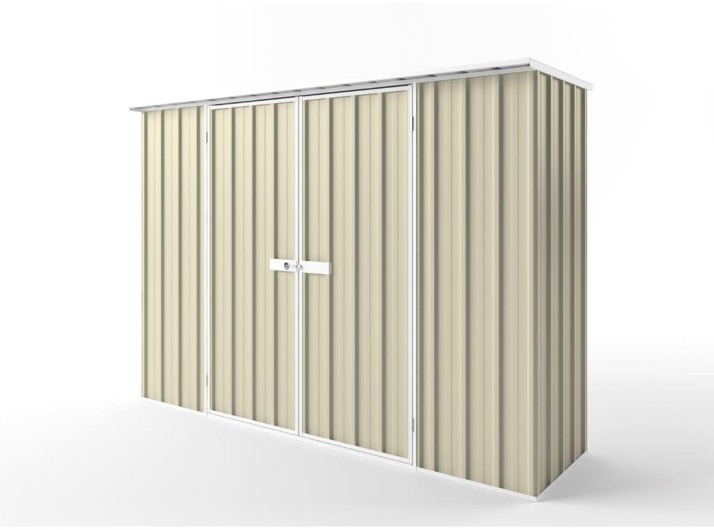 Flat Roof Garden Shed 3.00m (w) x 0.78m (d)x 2.12m (h)  Smooth Cream Colour
