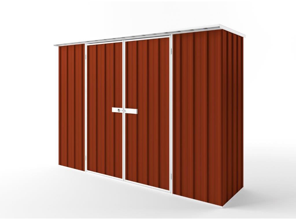 Flat Roof Garden Shed 3.00m (w) x 0.78m (d) Tall - 2.12m Tuscan Red Colour