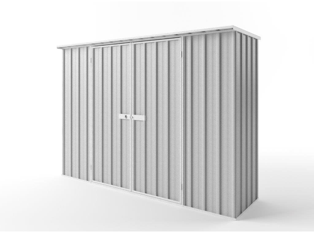 Flat Roof Garden Shed 3.00m (w) x 0.78m (d)x 2.12m (h)  Zinc Colour