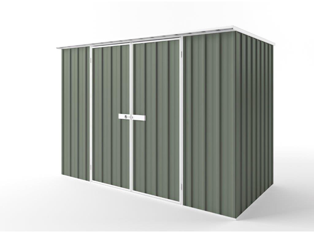 Flat Roof Garden Shed 3.00m (w) x 1.50m (d) Tall - 2.12m Mist Green Colour