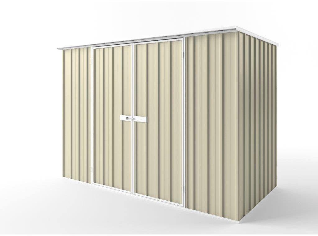 Flat Roof Garden Shed 3.00m (w) x 1.50m (d) Tall - 2.12m Smooth Cream Colour